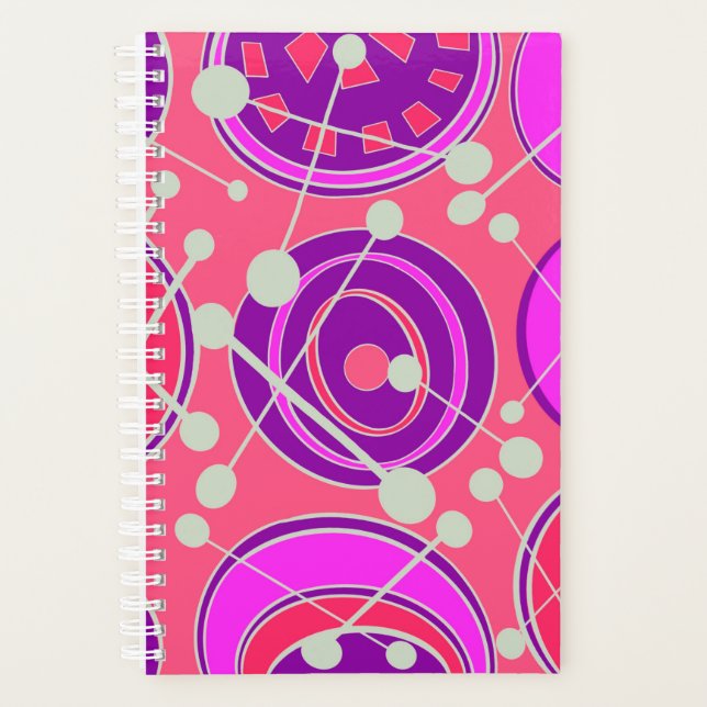 Agenda El diseño de las geoformas modernas, rosa, violeta (Anverso)
