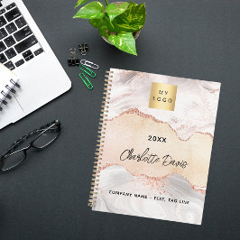 Agenda El elegante logo de Agate rosa gold business 2026