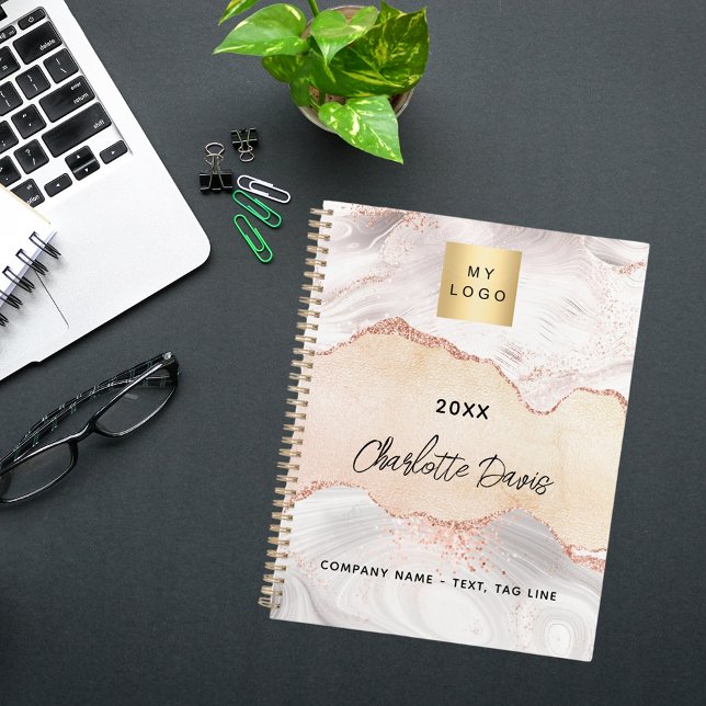 Agenda El elegante logo de Agate rosa gold business 2026 (Subido por el creador)
