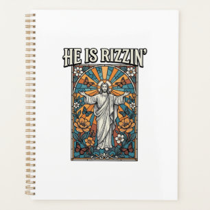 Agenda Él Es Rizzin Camiseta De Vidrio Pintado De Pascua