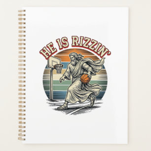 Agenda Él Es Rizzin Camiseta Religiosa de Baloncesto Vint