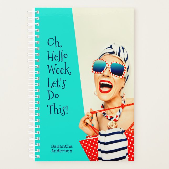 Agenda El estilo retro de una mujer personalizada y diver (Anverso)