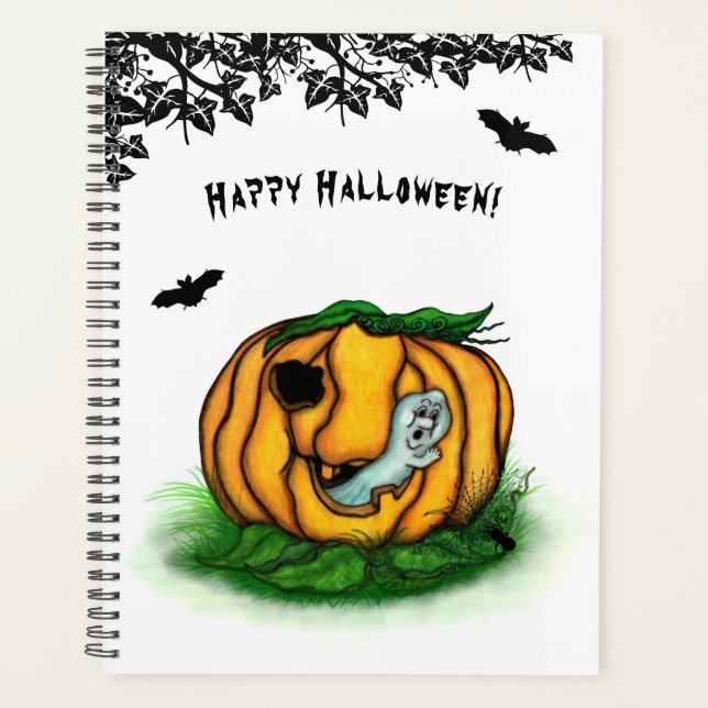 Agenda El fantasma de Halloween , Bat , Ghost y Spider (Anverso)