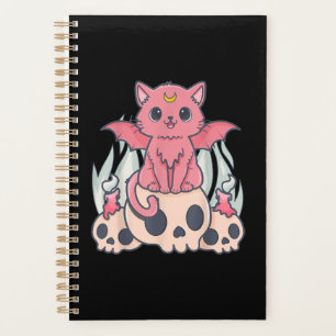 Agenda El Gótico Kawaii Pastel, el gato y el cráneo de 
