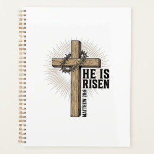 Agenda Él ha resucitado Cruz Mateo 28_6 Vintage D cristia