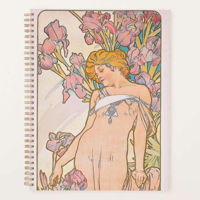 Agenda El Iris (1897) de Alphonse Mucha  (Anverso)
