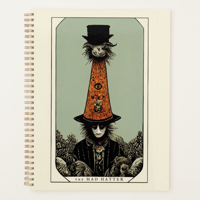 Agenda El loco odio vintage Whimsical Tarot inspirado (Anverso)