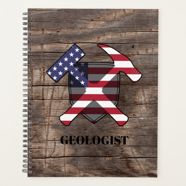 Agenda El martillo y el escudo rocoso del geólogo america (Anverso)