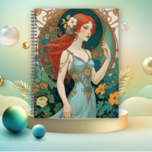 Agenda El Ninfalo Dorado Art Nouveau