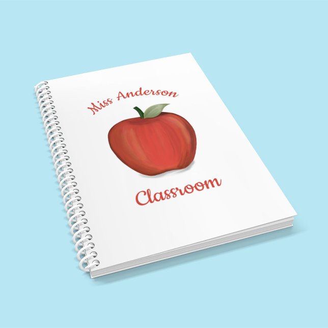 Agenda El regalo personalizado personalizado del profesor (Red Apple Teacher Planner. with simple classic style.)