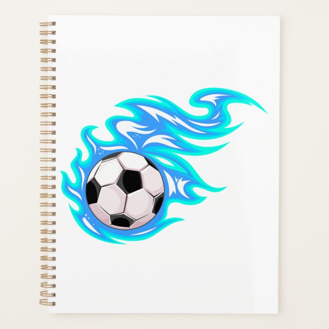 Agenda Electric Blue Flaming Soccer Ball Sports (Anverso)