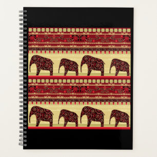 Agenda Elefantes de diseño etno africanos sin foco ornam