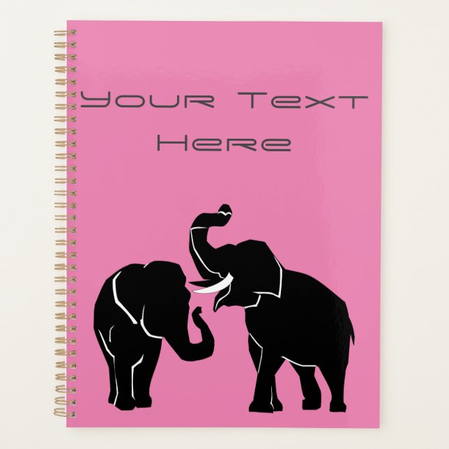 Agenda Elefantes - Personalizable + Añadir tu texto / nom (Anverso)