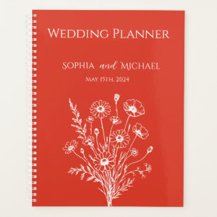 Agenda Elegancia de Flor Silvestre-Planificador de Bodas