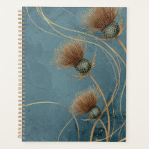 Elegancia de textura azul azulada de cardo dorado
