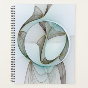 Agenda Elegancia moderna abstracta turquesa marrón dorado