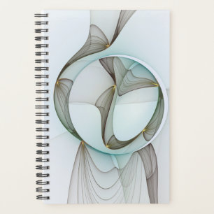 Agenda Elegancia moderna abstracta turquesa marrón dorado