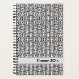 Agenda Elegant Black and White Folk Floral Seamless Patte