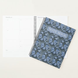 Agenda Elegant Blue Watercolor Floral Pattern Invitation