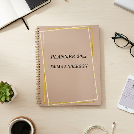 Agenda Elegant Clay Gold | Your Name