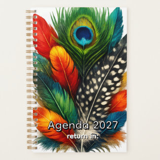 Agenda Elegant Feathers Pattern Personalized Planner Jour
