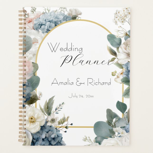 Agenda Elegant Flora Personalized Wedding Planner (Anverso)