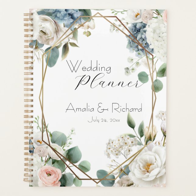 Agenda Elegant Flora Personalized Wedding Planner (Anverso)