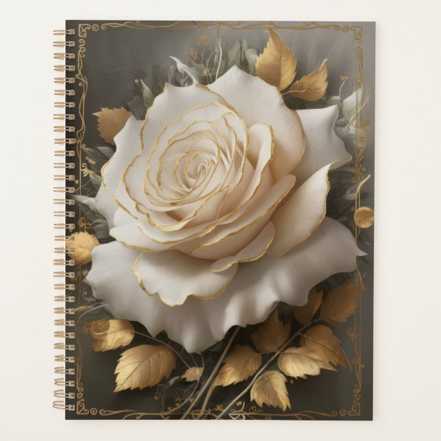 Agenda Elegant Floral Art Design Planner (Anverso)