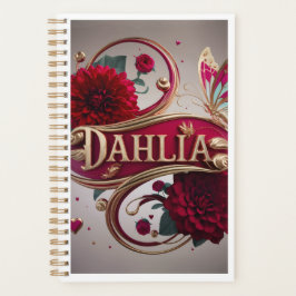 Agenda Elegant Flower Art with Gold Accents