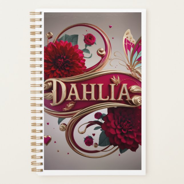Agenda Elegant Flower Art with Gold Accents (Anverso)