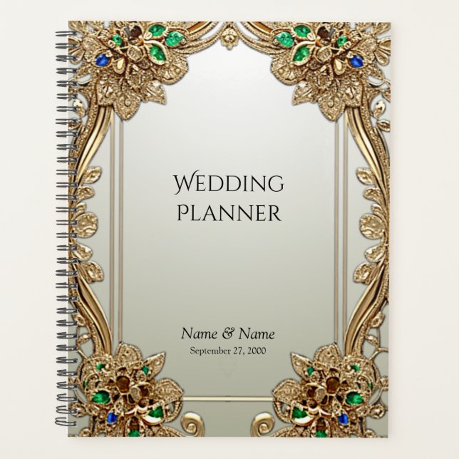 Agenda Elegant Gold Ornate Planner (Anverso)