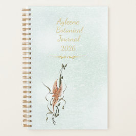Agenda Elegant Golden Floral Vine Spiral planner