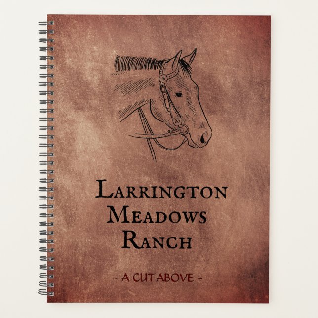 Agenda Elegant Horse Ranch Business Personalized (Anverso)