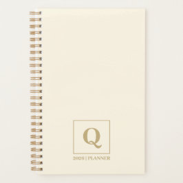 Agenda Elegant Ivory monogram Planner | Custom Gift