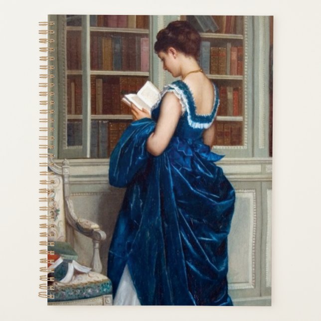 Agenda Elegant Lady Reading in a Library – Classic  (Anverso)