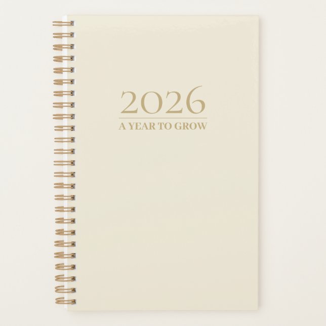 Agenda Elegant Minimal Planner 2025 | A Year to Grow (Anverso)