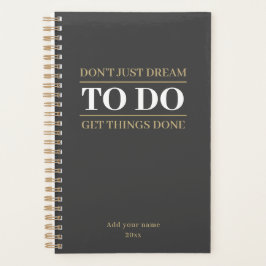 Agenda Elegant Minimalist Charcoal & Beige Gold to do