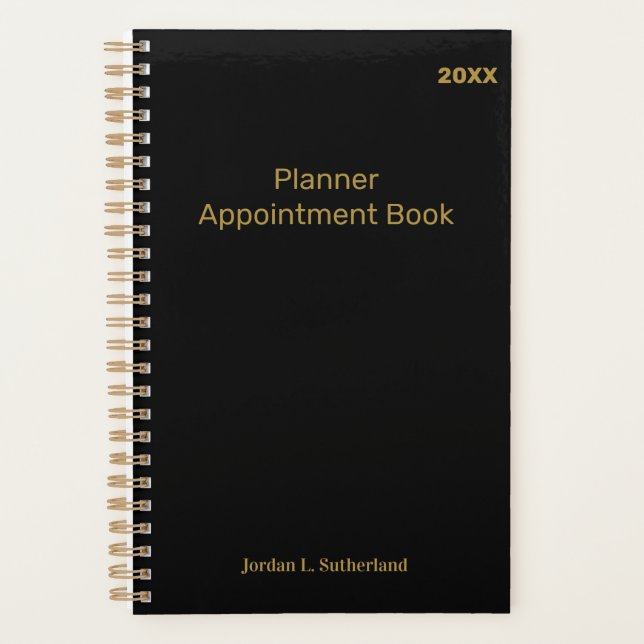 Agenda Elegant Minimalist Personalized Logo Black Planner (Anverso)