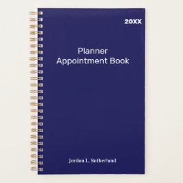 Agenda Elegant Minimalist Personalized Logo Blue Planner