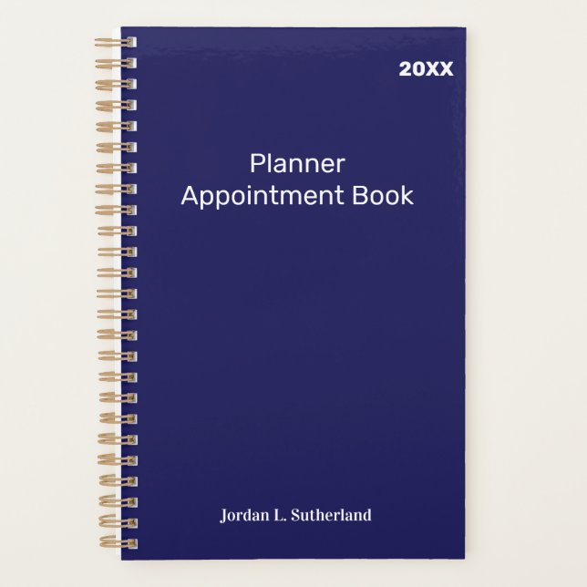 Agenda Elegant Minimalist Personalized Logo Blue Planner (Anverso)