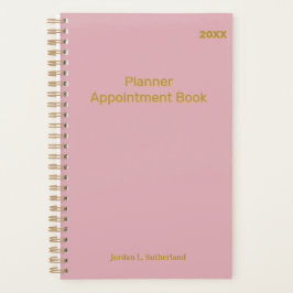 Agenda Elegant Minimalist Personalized Logo Pink Planner