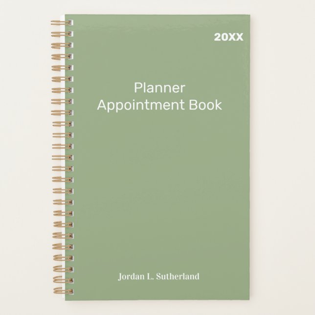 Agenda Elegant Minimalist Personalized Logo Sage Green (Anverso)