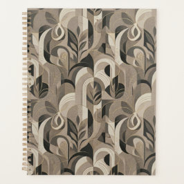 Agenda Elegant Neutral Abstract Geometric Notebook 