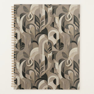 Agenda Elegant Neutral Abstract Geometric Notebook 