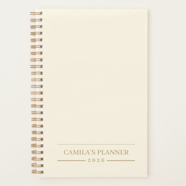 Agenda Elegant Personalized Design | Minimalist Ivory  (Anverso)