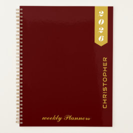 Agenda Elegant Personalized Professional Script Maroon