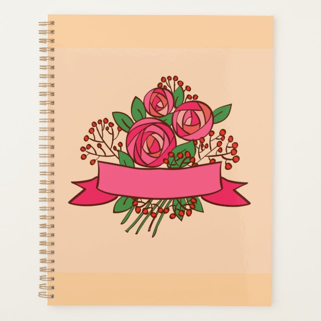Agenda Elegant Pink Rose Floral Bouquet (Anverso)