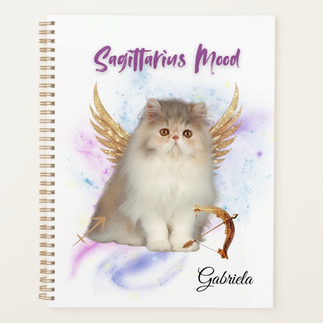 Agenda Elegant Sagittar Zodiac Cat Planner Notebook (Anverso)