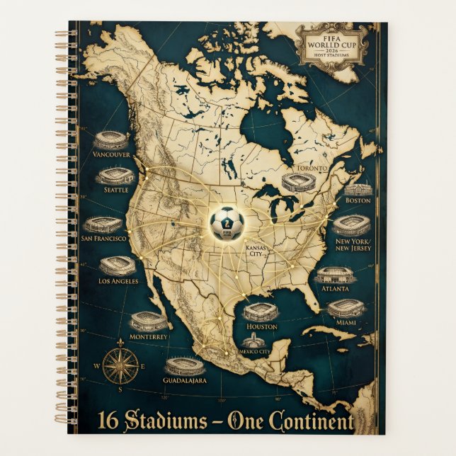 Agenda Elegant USA Mexico Canada Host Cities Fine Art (Anverso)