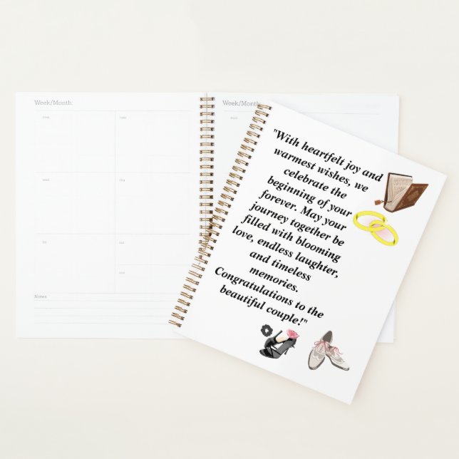 Agenda Elegant Wedding Card – Chic Black Heels with Pink  (Demostración)